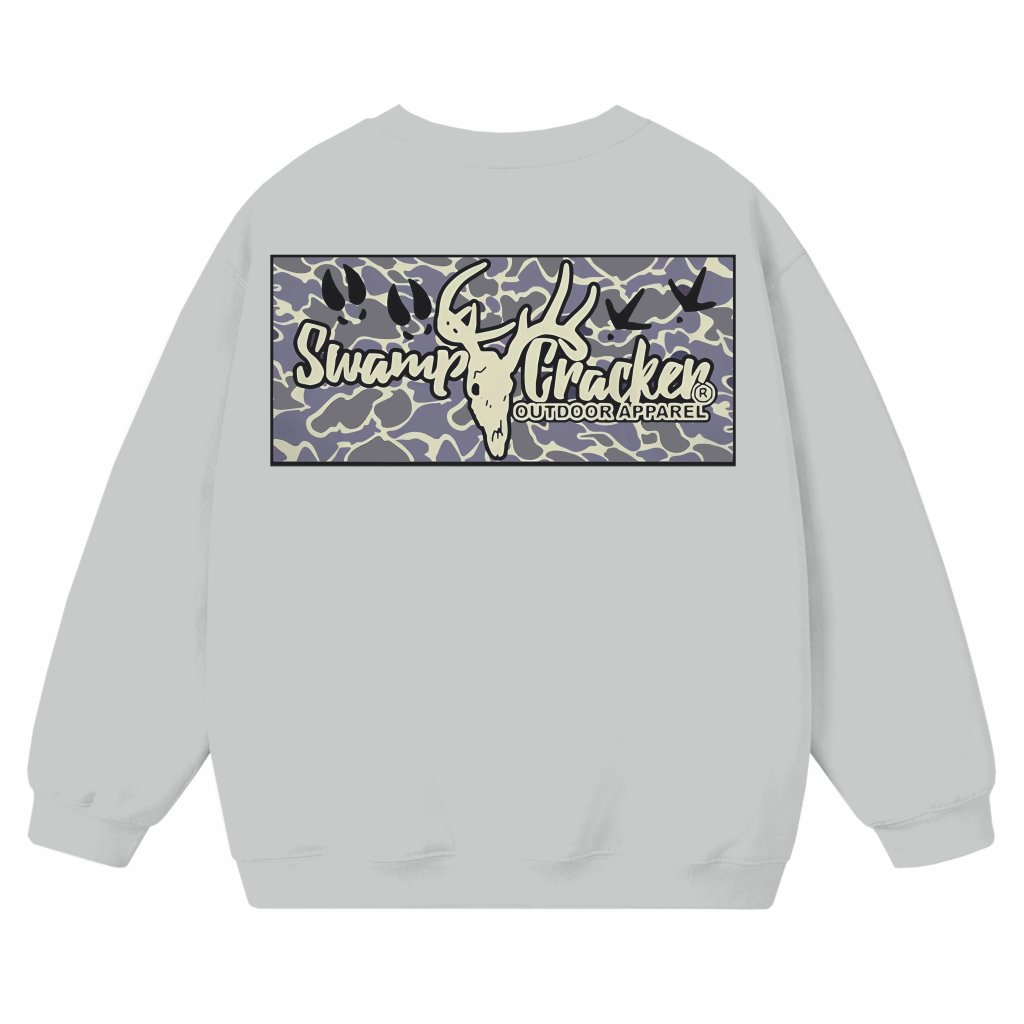 Outdoor Hunting Camo Deer Skull Sweatshirt – Gift for Hunter Graphic - front view