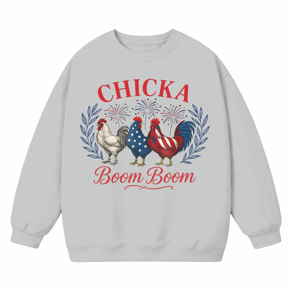 Funny Patriotic Chicken Sweatshirt – 4th of July Gift for USA Patriots - front view