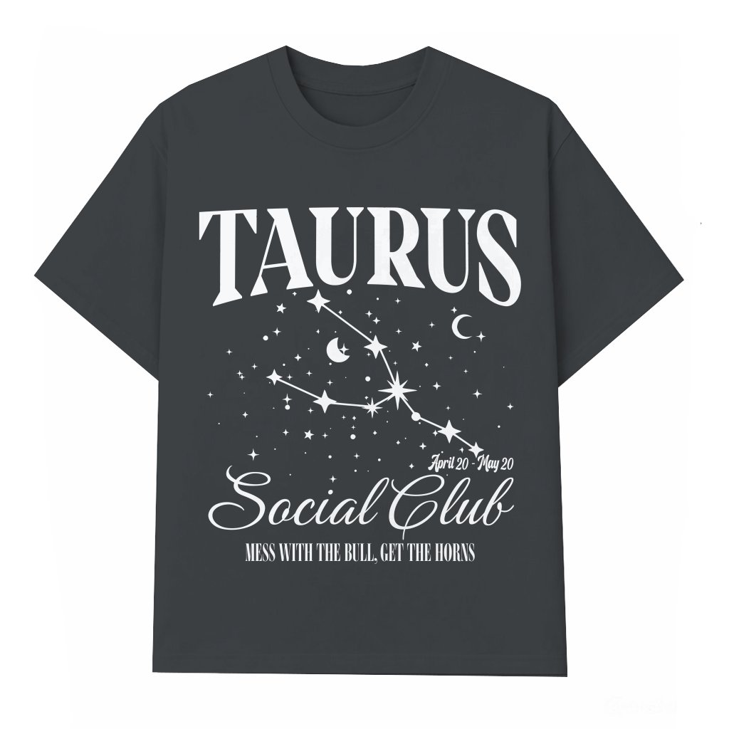 Taurus Astrology T-shirt – Birthday Gift for Taurus Vintage Retro Zodiac Celestial - front view