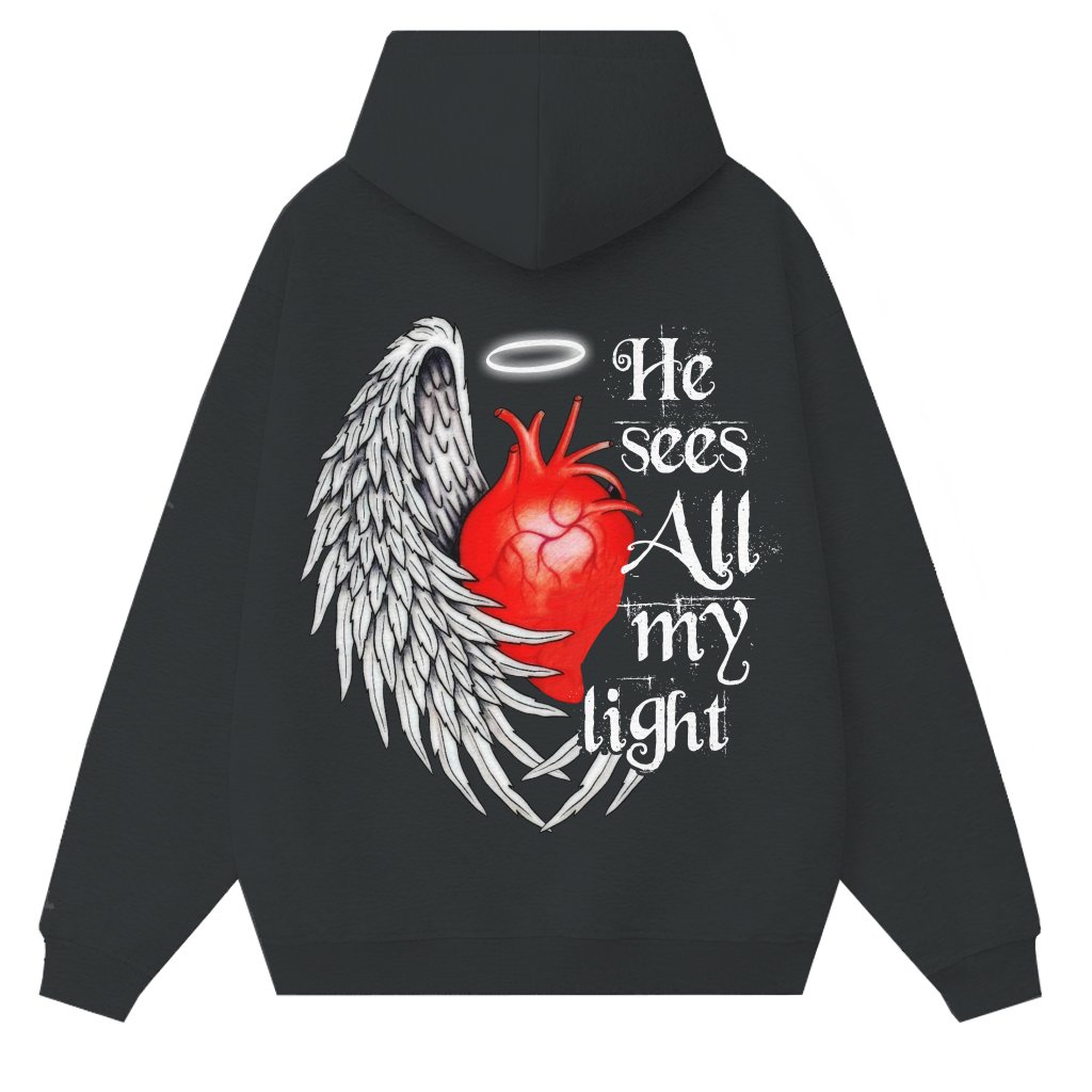 Light Dark Couple Matching Hoodie – Valentine's Day Anniversary Gift for Couple - front view