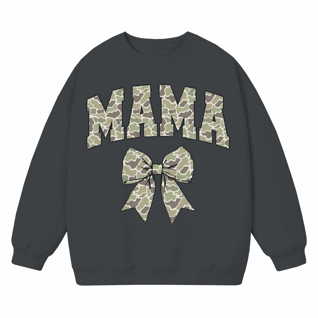 Camo Mama Sweatshirt – Deer Hunting Gift for Mama Bow Hunter - front view