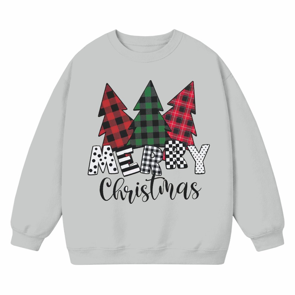 Christmas Tree Letter Print Sweatshirt – Christmas Gift for Women - front view