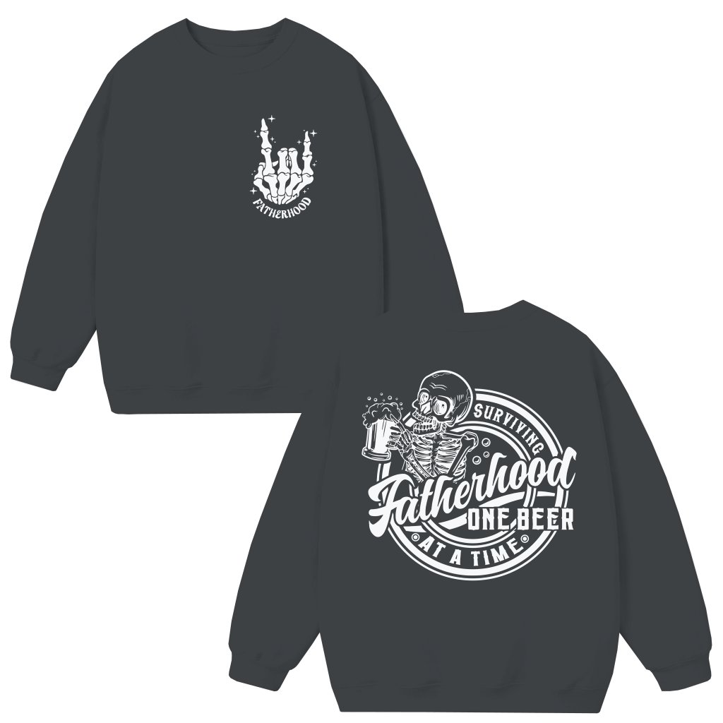 Funny Fatherhood Skeleton Hand Sweatshirt – New Dad Gift for Dad - front view