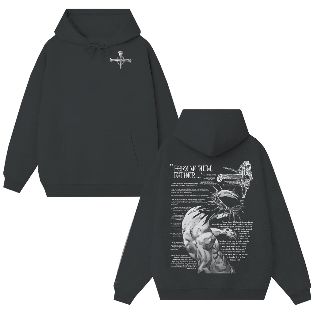 Forgive Them Father Bible Verses Hoodie – Gift for Christian Religious - front view
