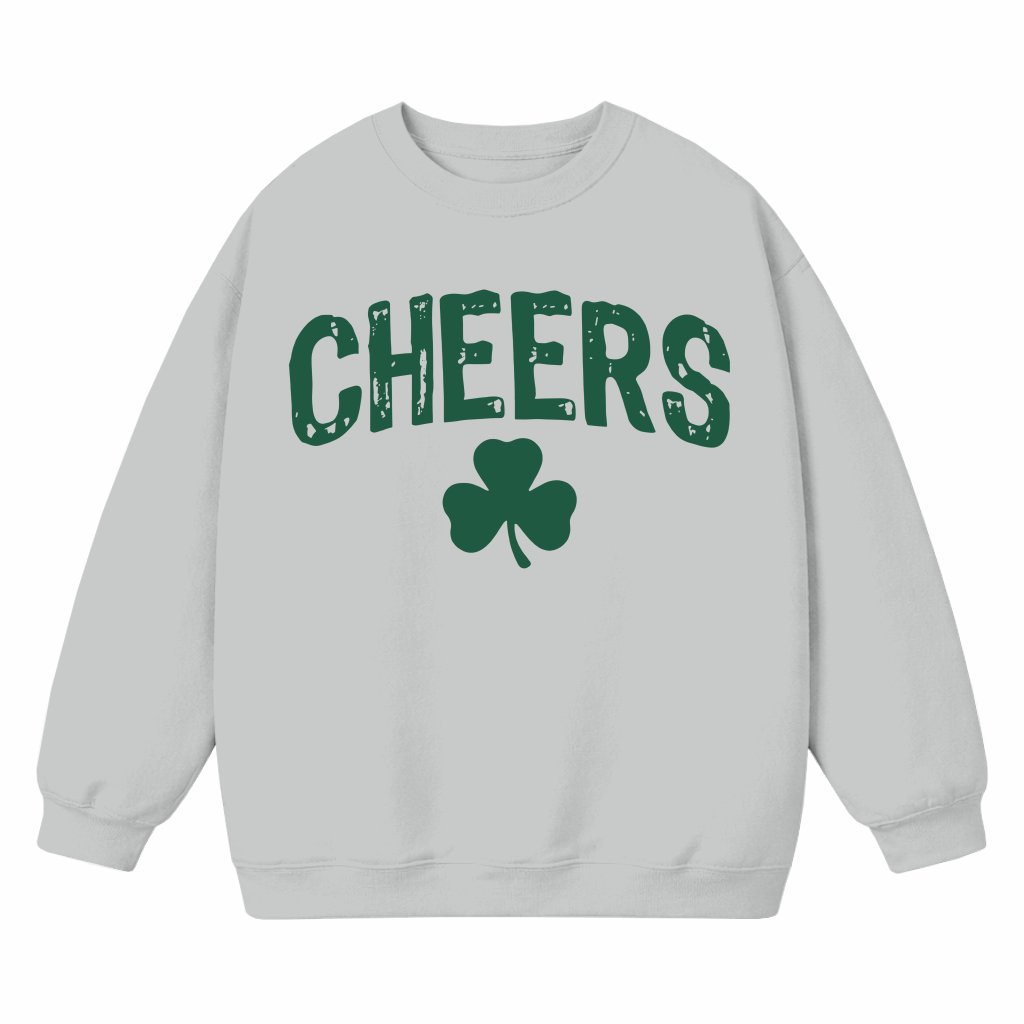 Cheers Retro Lucky Shamrock Irish Sweatshirt – St. Patrick's Day Gift for Women - front view