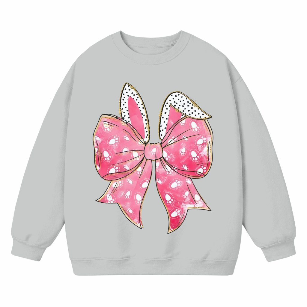 Easter Bunny Bow Sweatshirt – Easter Spring Gift for Girls Cute - front view