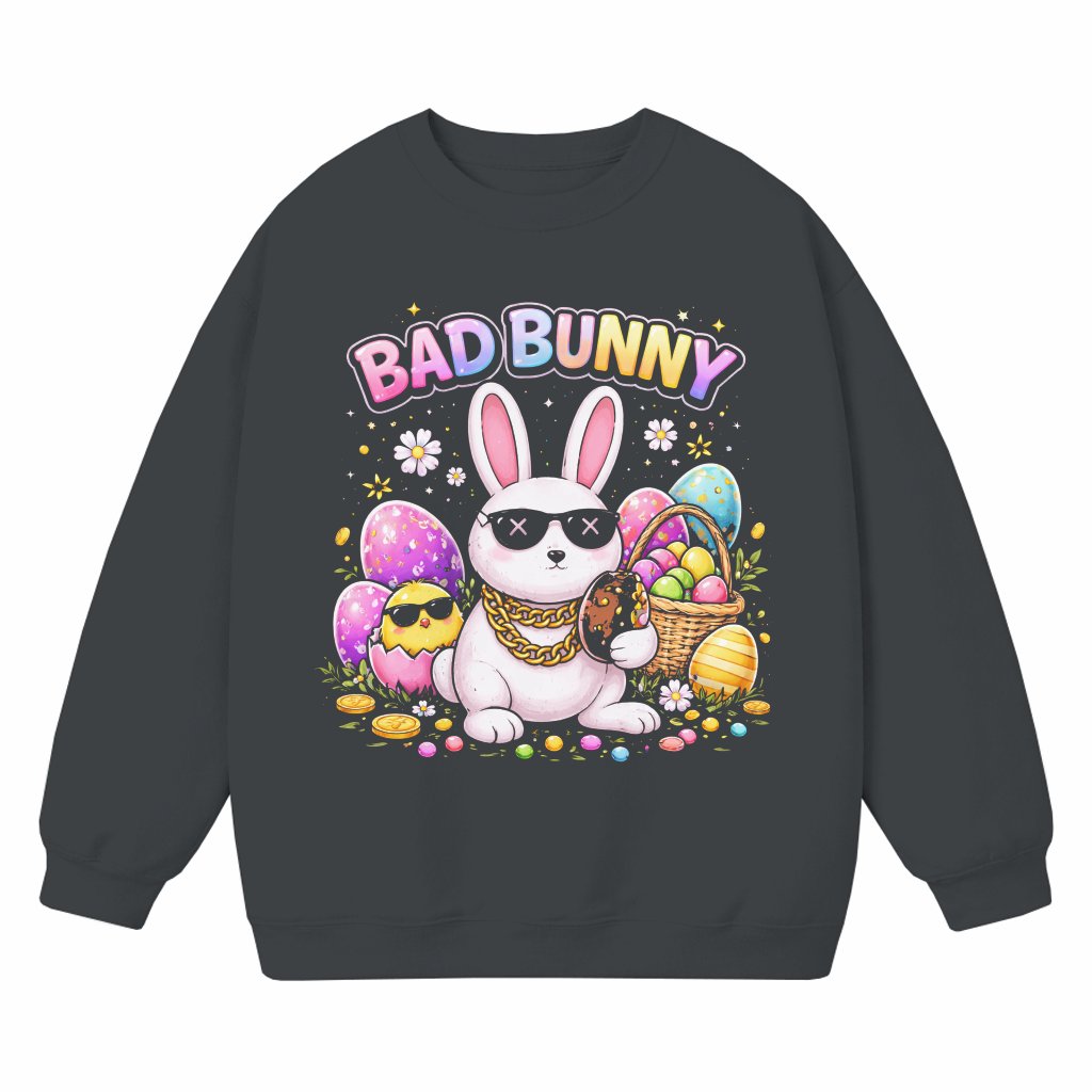 Bad Bunny Egg Hunting Squad Sweatshirt – Easter Day Gift for Squad - front view