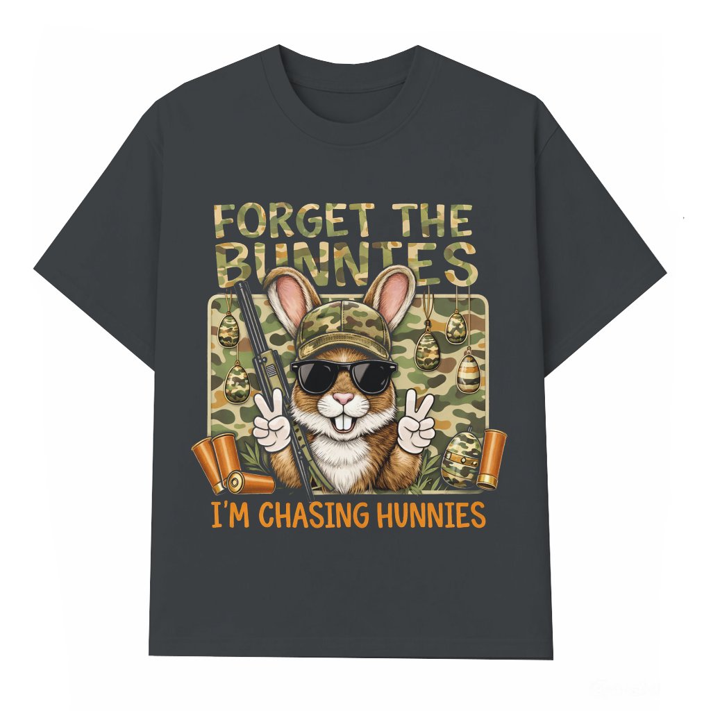 Easter Egg Hunter Shirt - Forget The Bunnies Camo Easter Bunny Shirt Mens - T-shirt - front view