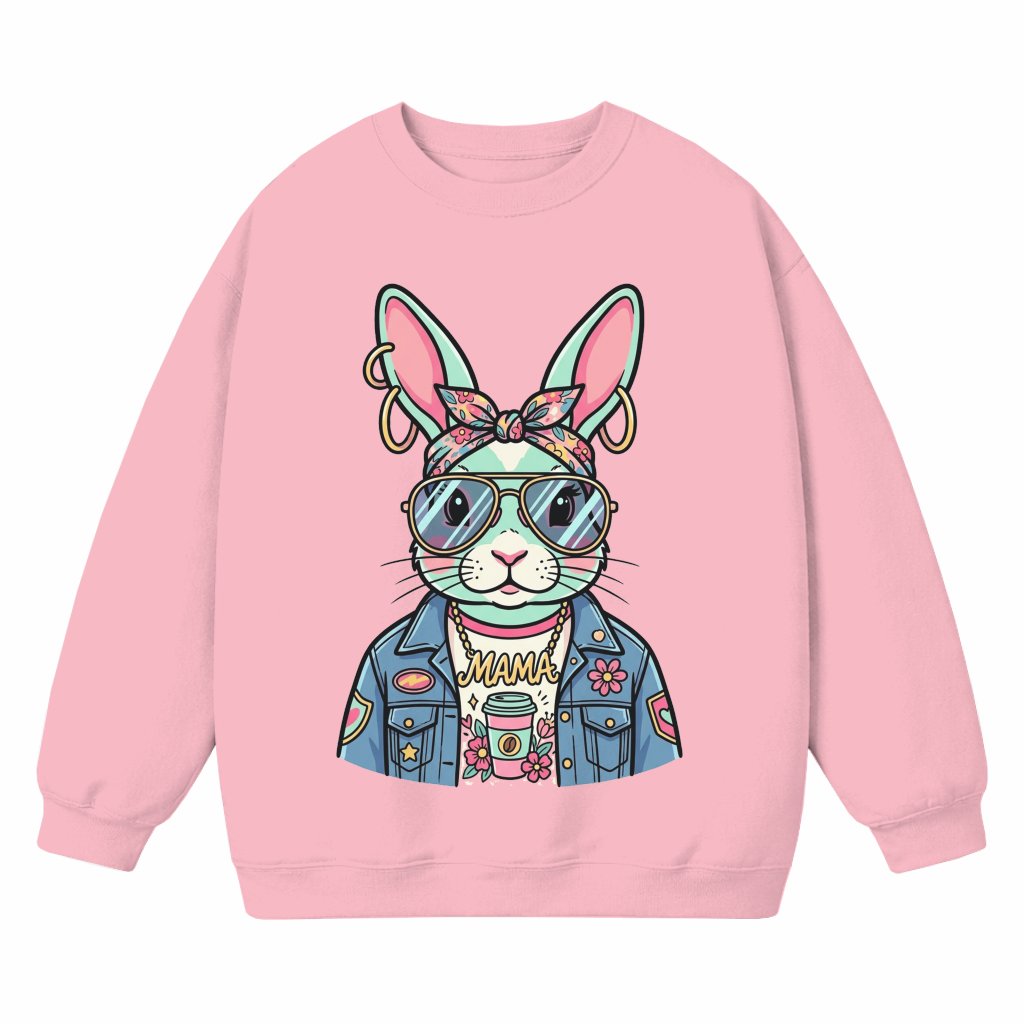 Mama Bunny Sweatshirt Easter – Gift for Mom Cute Graphic - front view