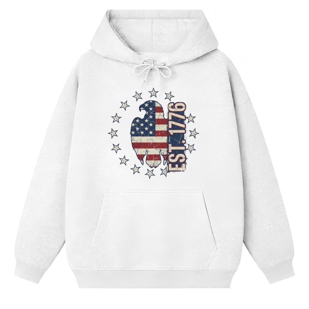 American Eagle EST 1776 USA Hoodie – 250th Anniversary Patriotic Gift Vintage - front view