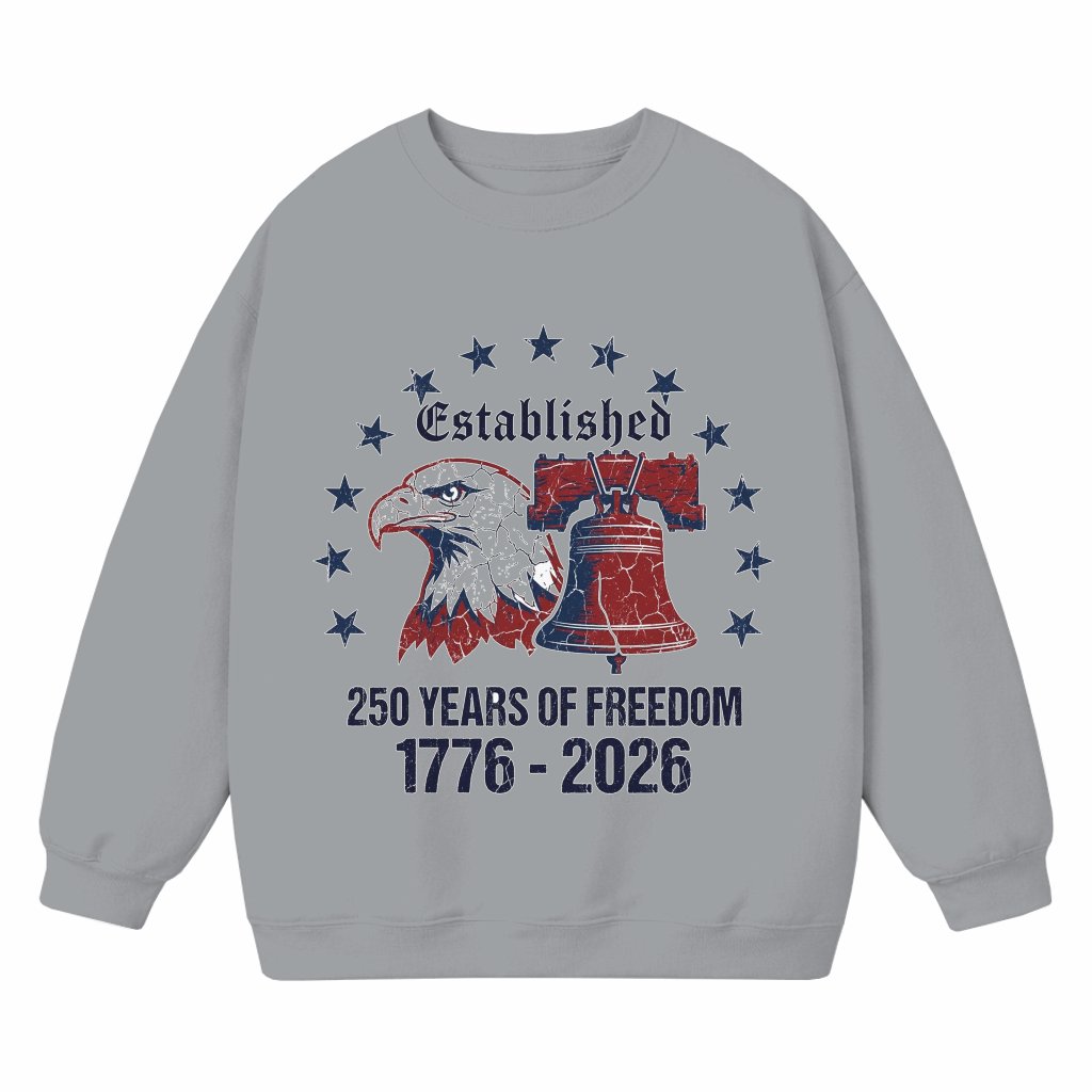 USA Established 1776 Eagle Bell Freedom Sweatshirt – Patriotic Gift - front view