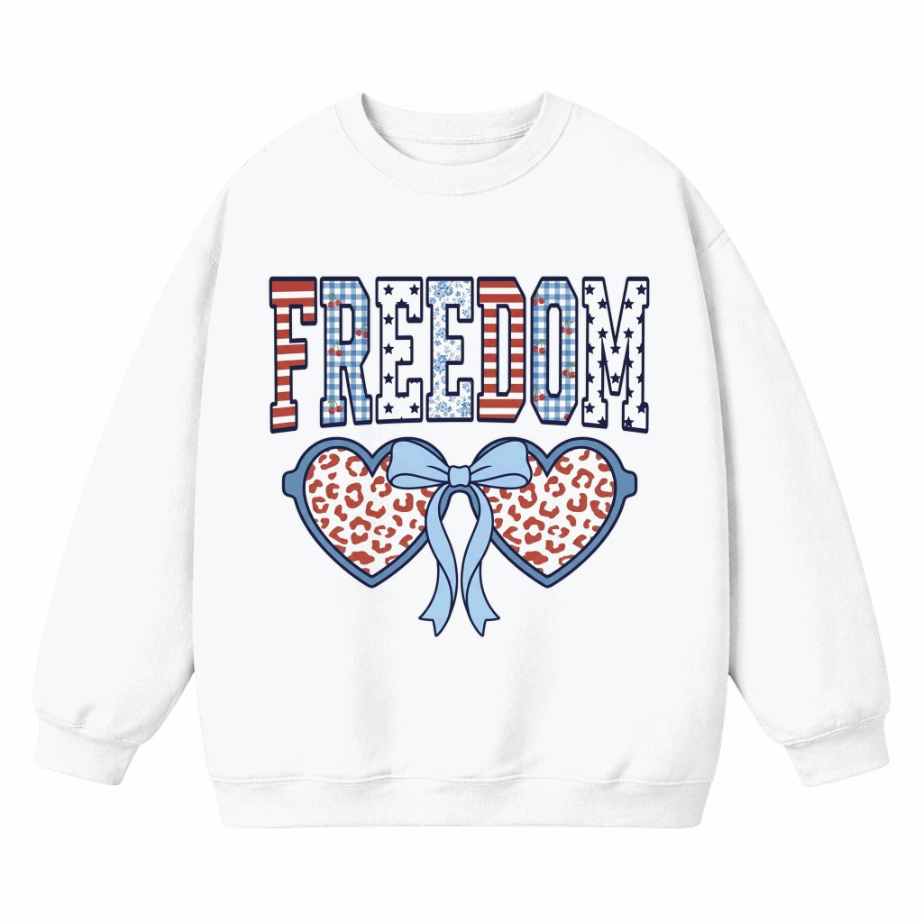 Freedom USA Flag Sunglasses Sweatshirt - Cute American Patriotic Gift for women - front view