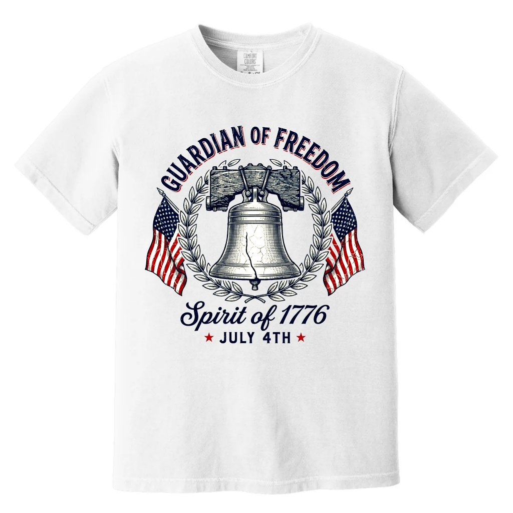 Comfort Colors 4th of July America Guardian of Freedom Shirt - Spirit of Freedom 1776 Shirt - Ideal USA Independence Day Gift for men & women - front view