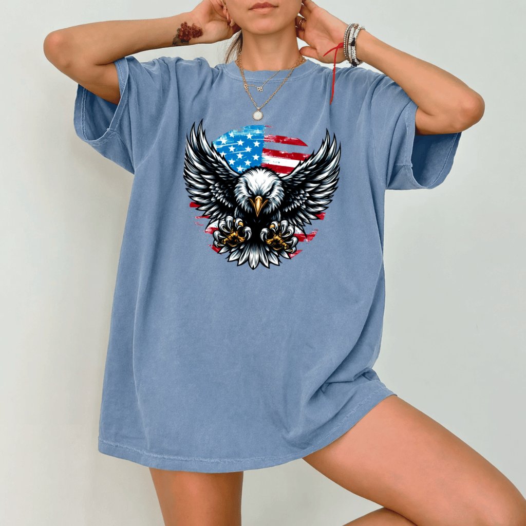Comfort Colors Eagle America 250th Anniversary Shirt - Patriotic Eagle Shirt - Trending USA Independence Day Gift for men women - back view