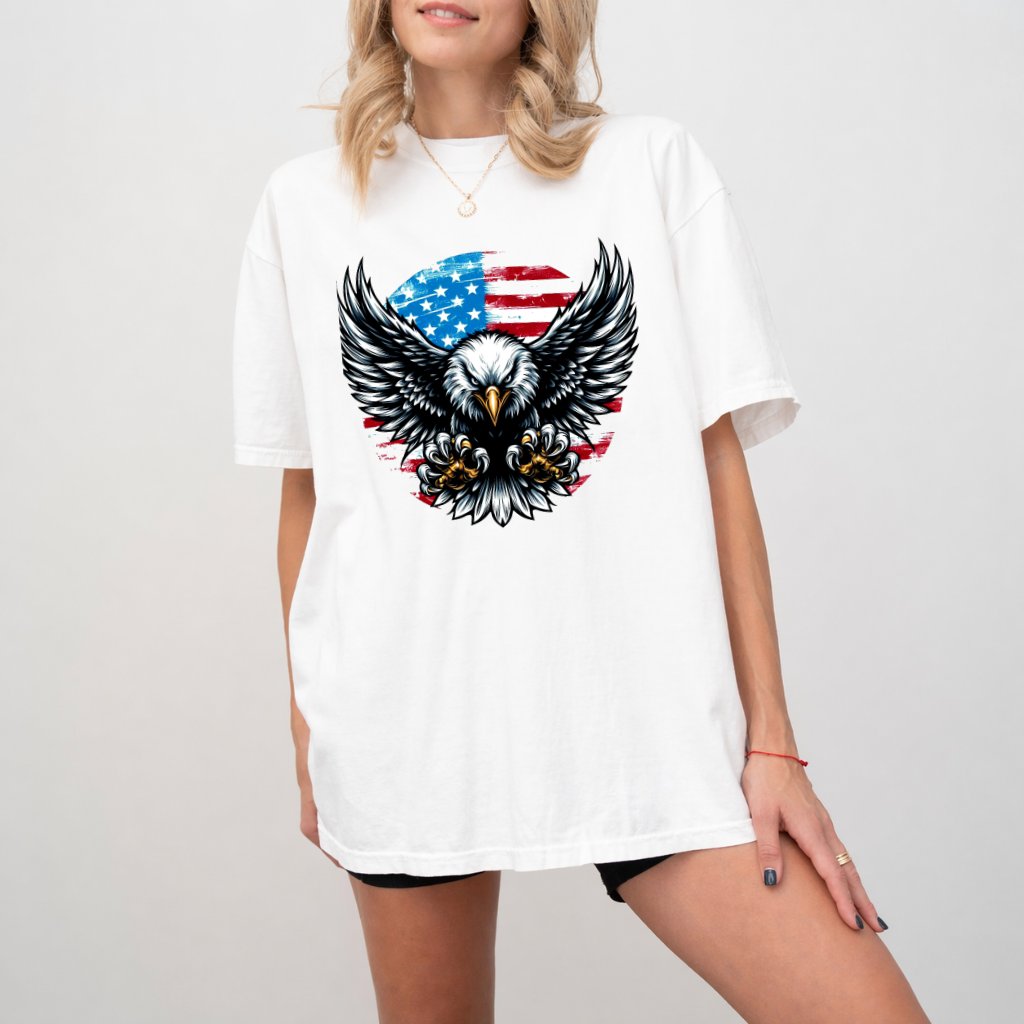 Comfort Colors Eagle America 250th Anniversary Shirt - Patriotic Eagle Shirt - Trending USA Independence Day Gift for men women - detail view