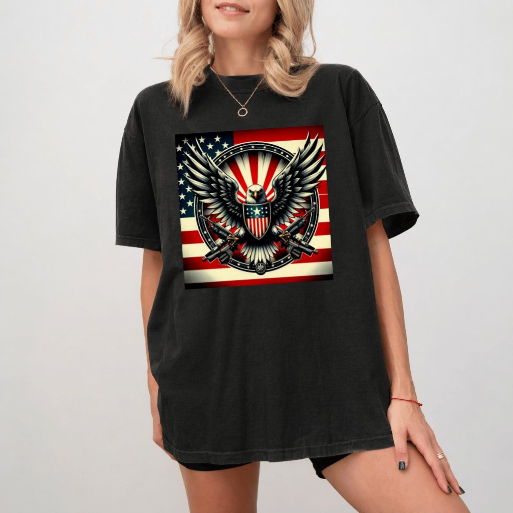 Comfort Colors Eagle Patriotic Shirt - 4th of July USA Flag Shirt - Funny Independence Day Gift for men women - back view