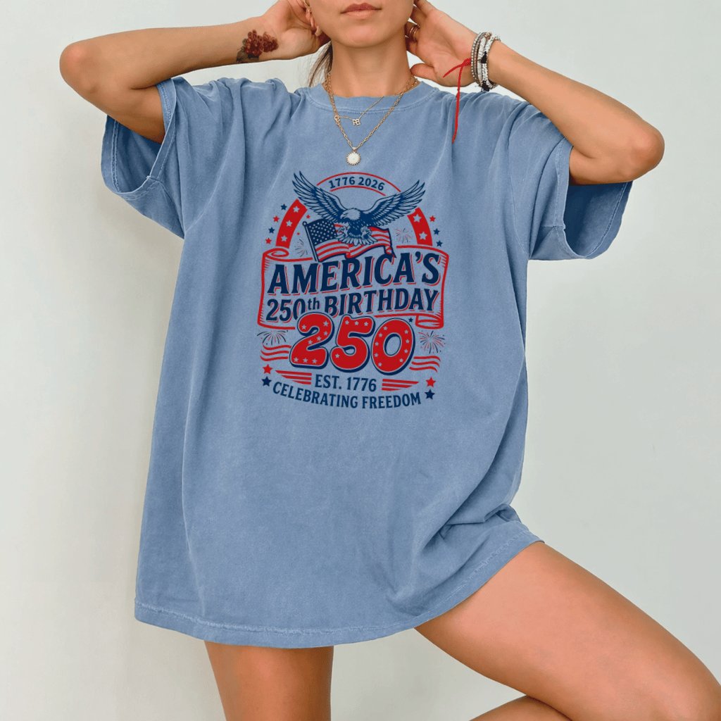 Comfort Colors America's 250th Birthday - America 250 Eagle Shirt - Independence Day Gift for men women - back view
