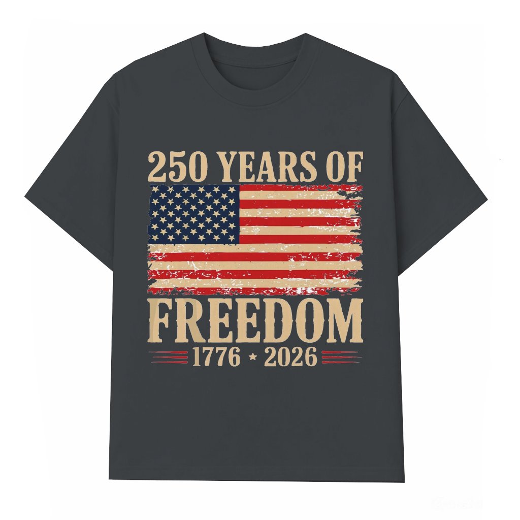 Patriotic American Flag 250 Years of Freedom T-shirt - United States 250th Anniversary Gift for men women - front view