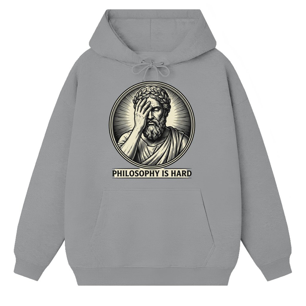 Philosophy Is Hard Funny Jesus Meme Hoodie for men - Funny Christian Gift for Him - front view