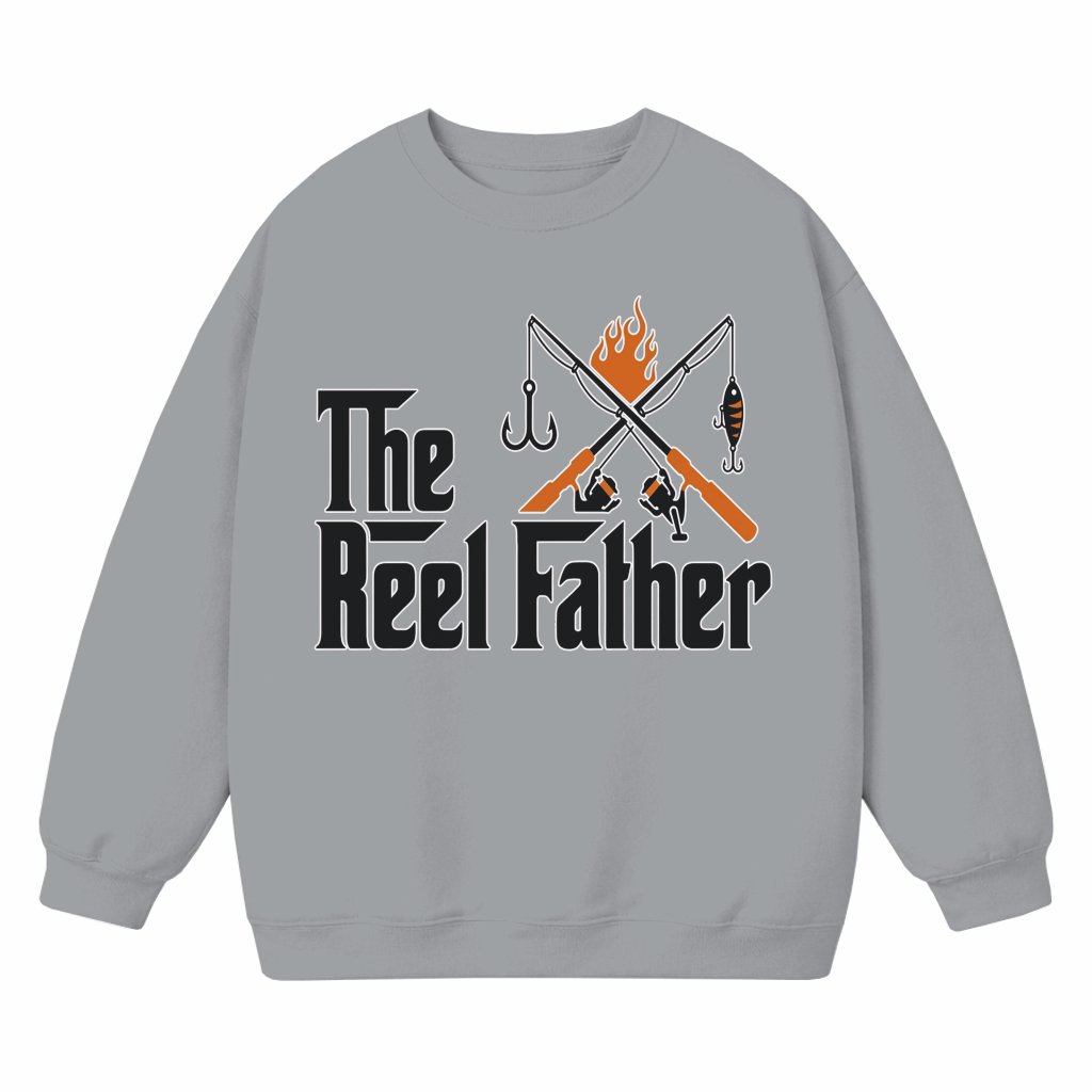 The Reel Father Sweatshirt for men - Fishing Dad Shirt - Cool Father's Day Gift for Him - front view