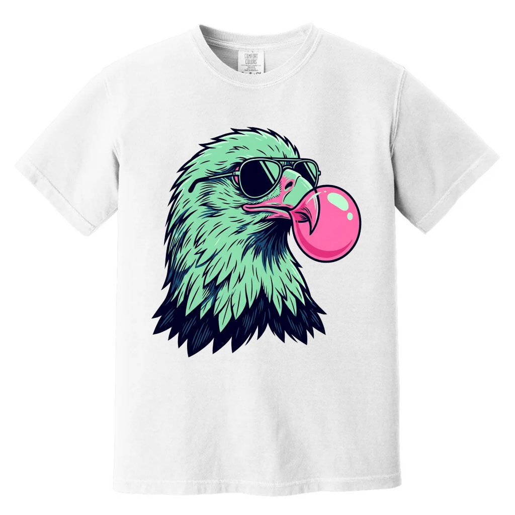 Comfort Colors Preppy America Eagle Blowing Bubble Gum Funny Patriotic Shirt - Independence Day Gift for Eagle Lovers - front view