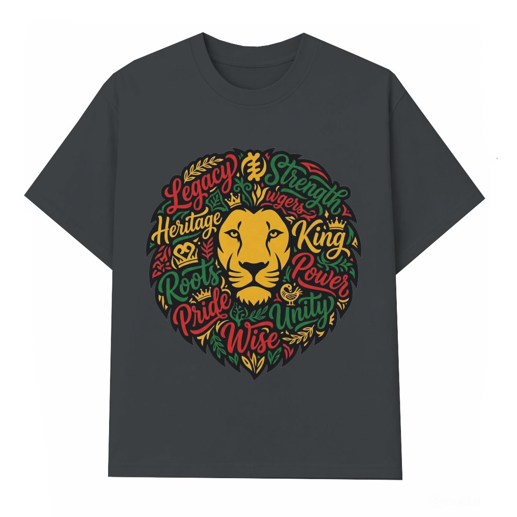 African American Lion King Juneteenth T-Shirt for men - Black History Pride Gift for Him - front view