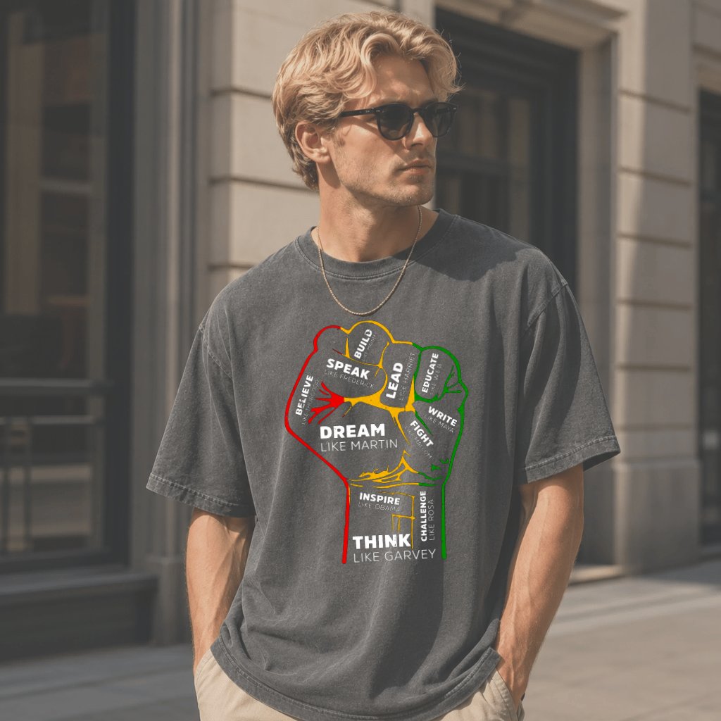 Comfort Colors Juneteenth Fist Shirt - Black Culture Independence Day Gift for Him & Her - detail view