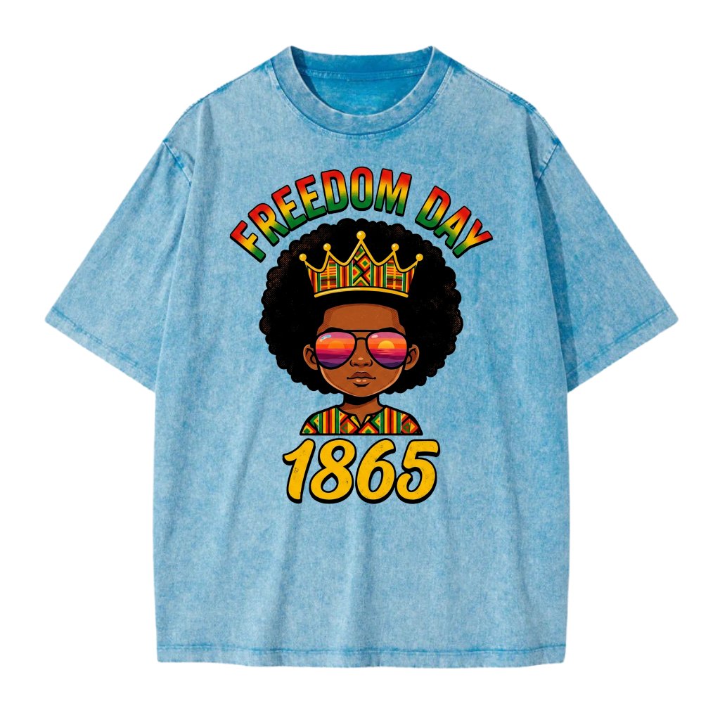 Melanin Queen 1865 Freedom Day Wash tee - Cute Juneteenth Gift for Her - front view