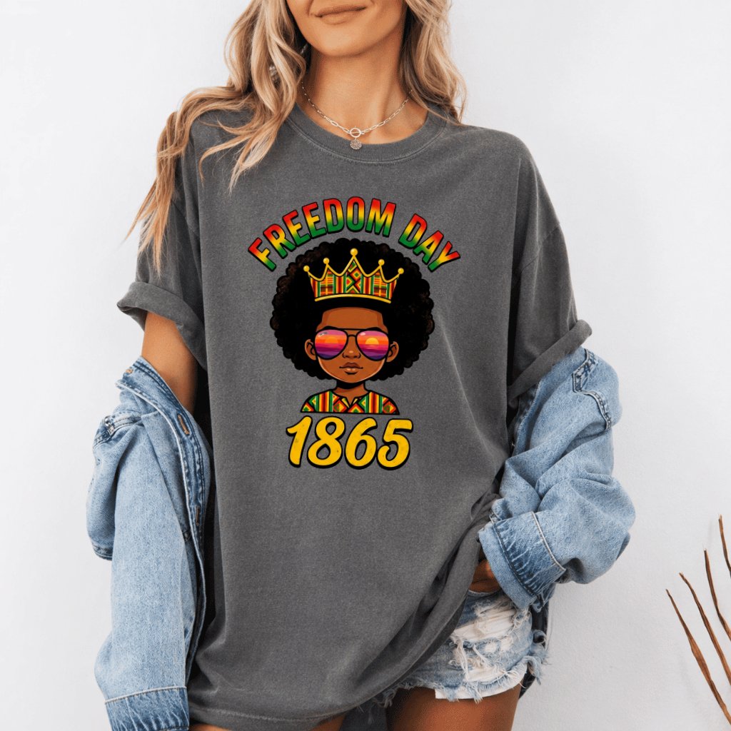 Comfort Colors Melanin Queen 1865 Freedom Day Shirt - Cute Juneteenth Gift for Her - back view