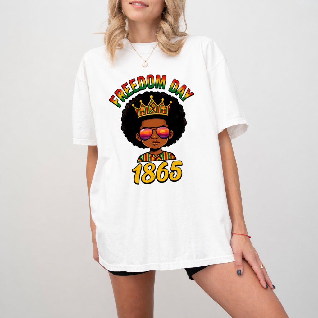 Comfort Colors Melanin Queen 1865 Freedom Day Shirt - Cute Juneteenth Gift for Her - detail view