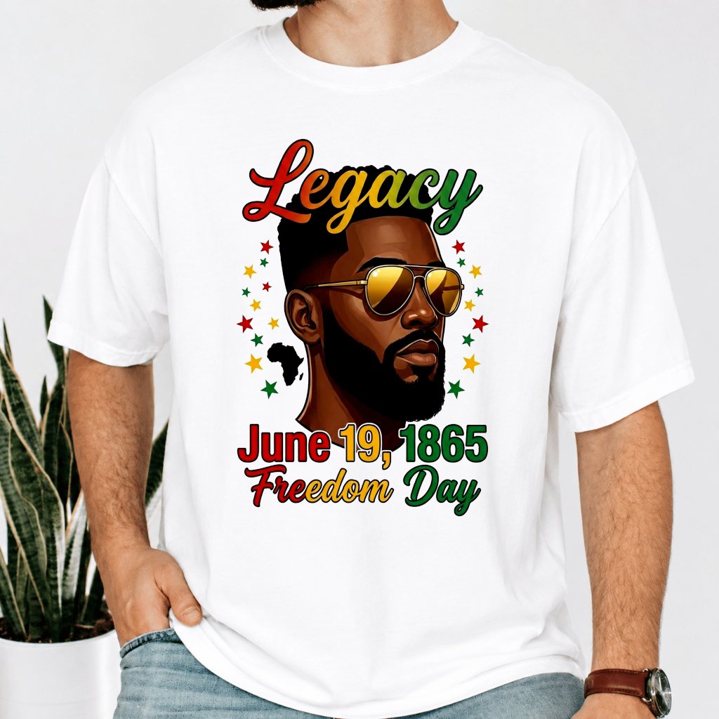 Comfort Colors Legacy Freedom Day - Melanin King Shirt - Juneteenth Gift for Him - back view
