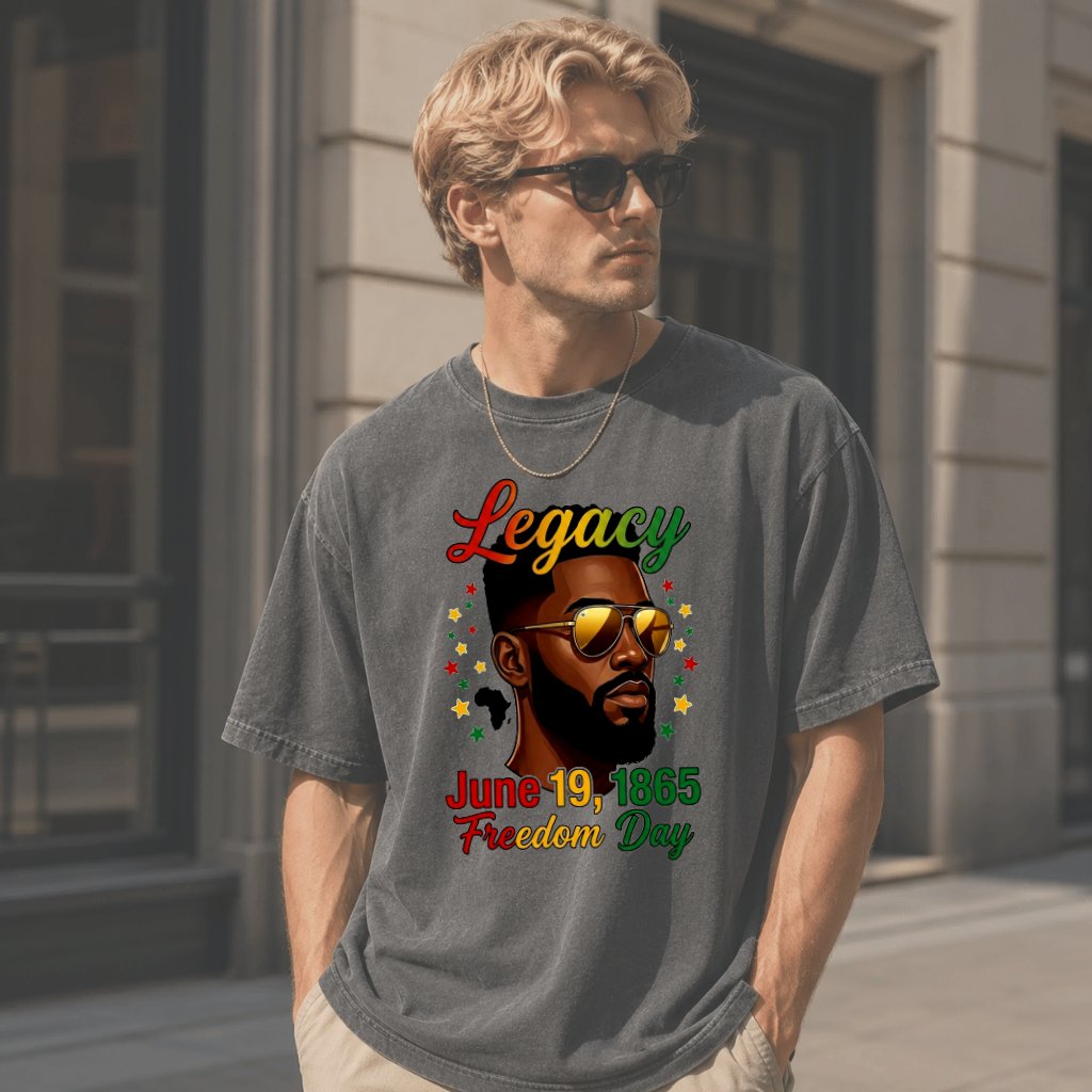 Comfort Colors Legacy Freedom Day - Melanin King Shirt - Juneteenth Gift for Him - detail view