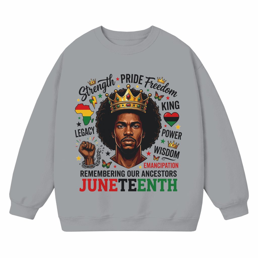Legacy Melanin King Juneteenth Sweatshirt for men - Black Pride Month Gift for Him - front view