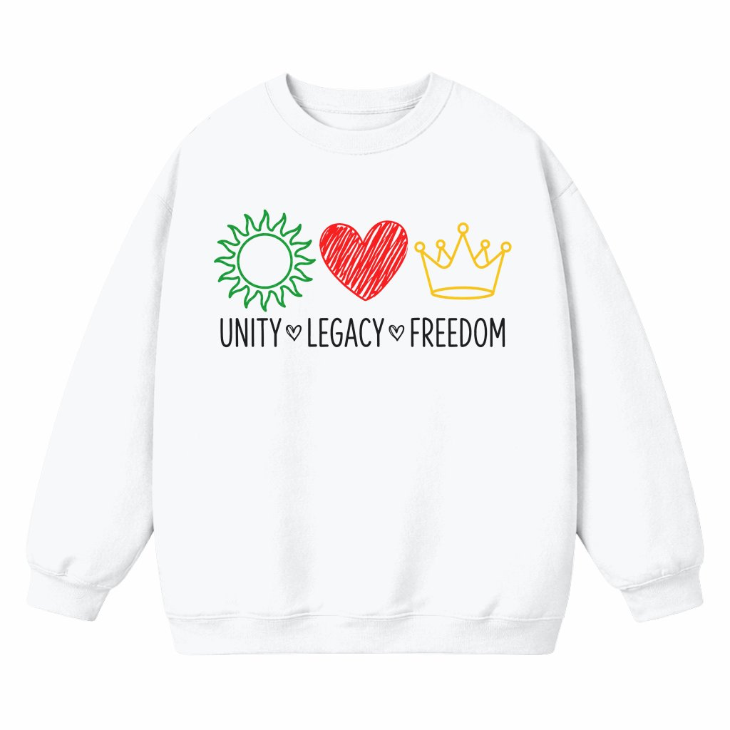 Unity Legacy Freedom Sweatshirt - Cute Juneteenth Gift for Her - front view