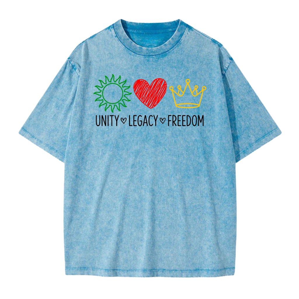 Unity Legacy Freedom Wash tee - Cute Juneteenth Gift for Her - front view