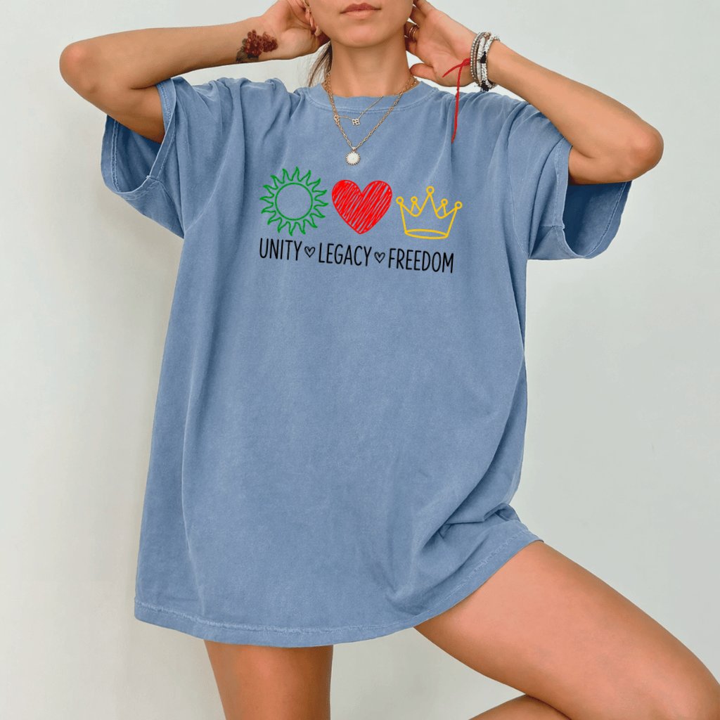 Comfort Colors Unity Legacy Freedom Shirt - Cute Juneteenth Gift for Her - back view