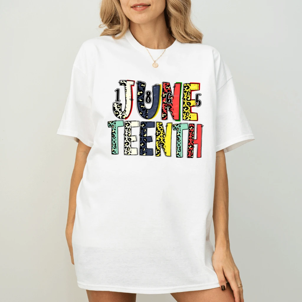 1865 Leopard Juneteenth T-Shirt - Black History Juneteenth Gift for Her - back view