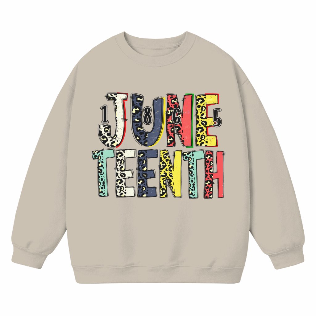 1865 Leopard Juneteenth Sweatshirt - Black History Juneteenth Gift for Her - front view