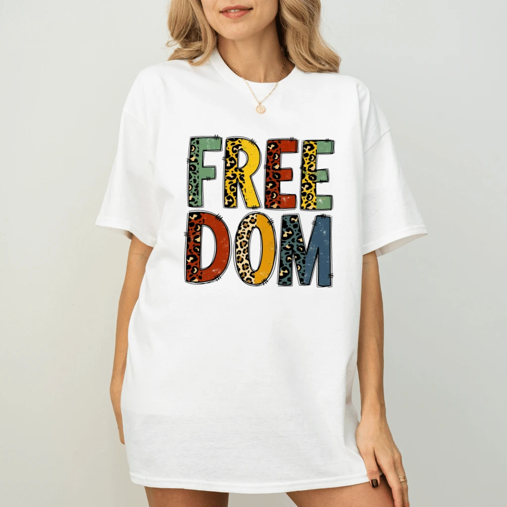 Leopard Freedom T-Shirt - Freedom Day Juneteenth Gift for Her - back view