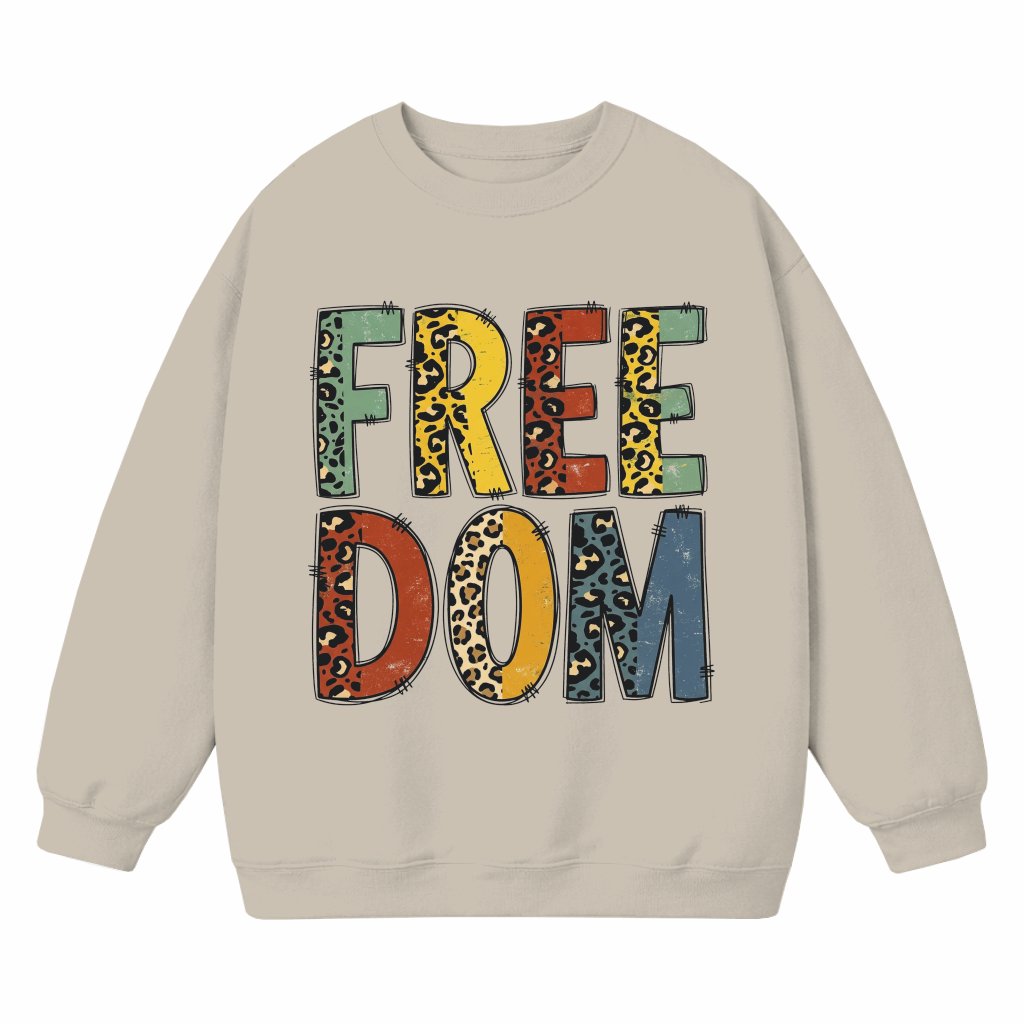 Leopard Freedom Sweatshirt - Freedom Day Juneteenth Gift for Her - front view