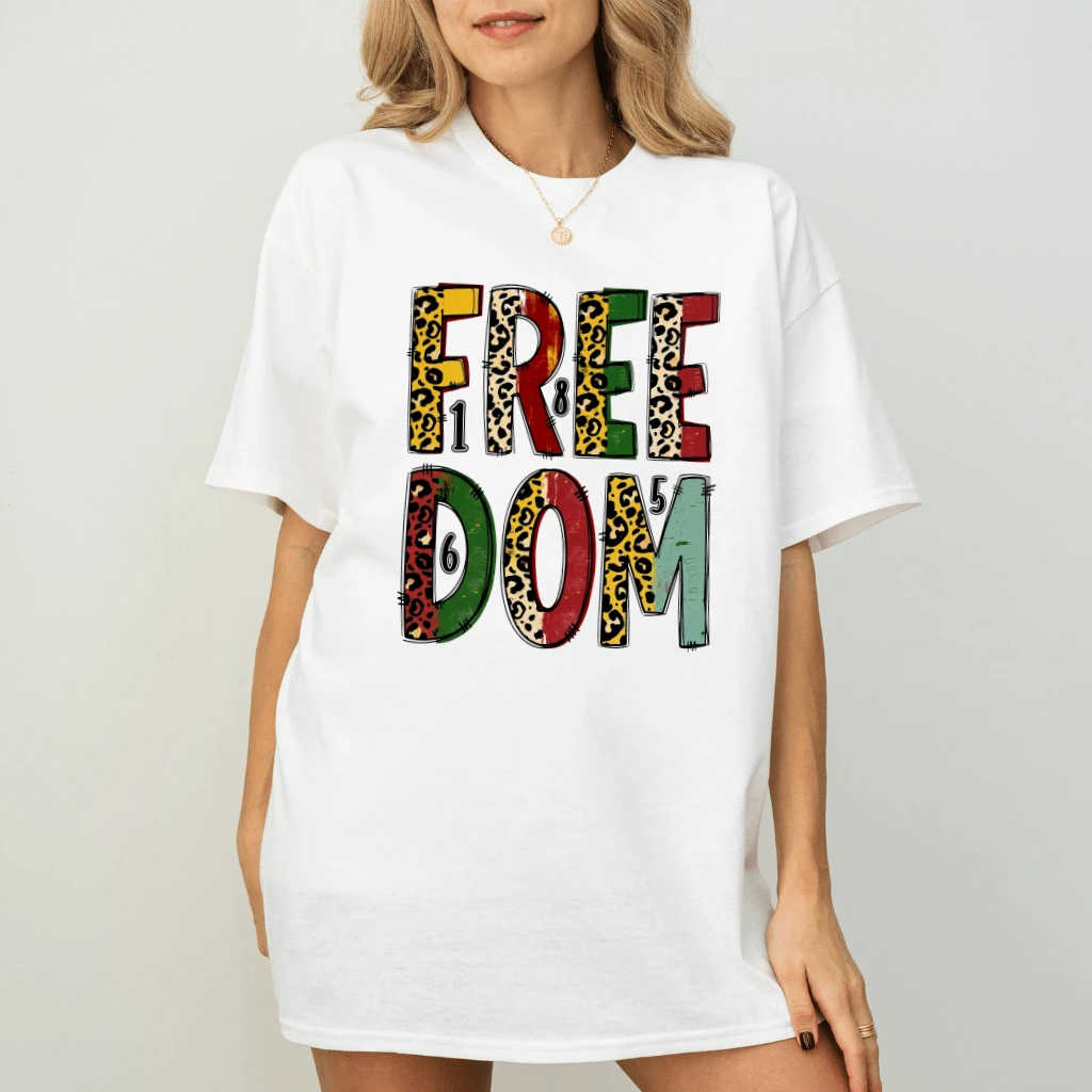 Leopard 1865 Freedom T-Shirt - African American Pride Gift for Her - back view