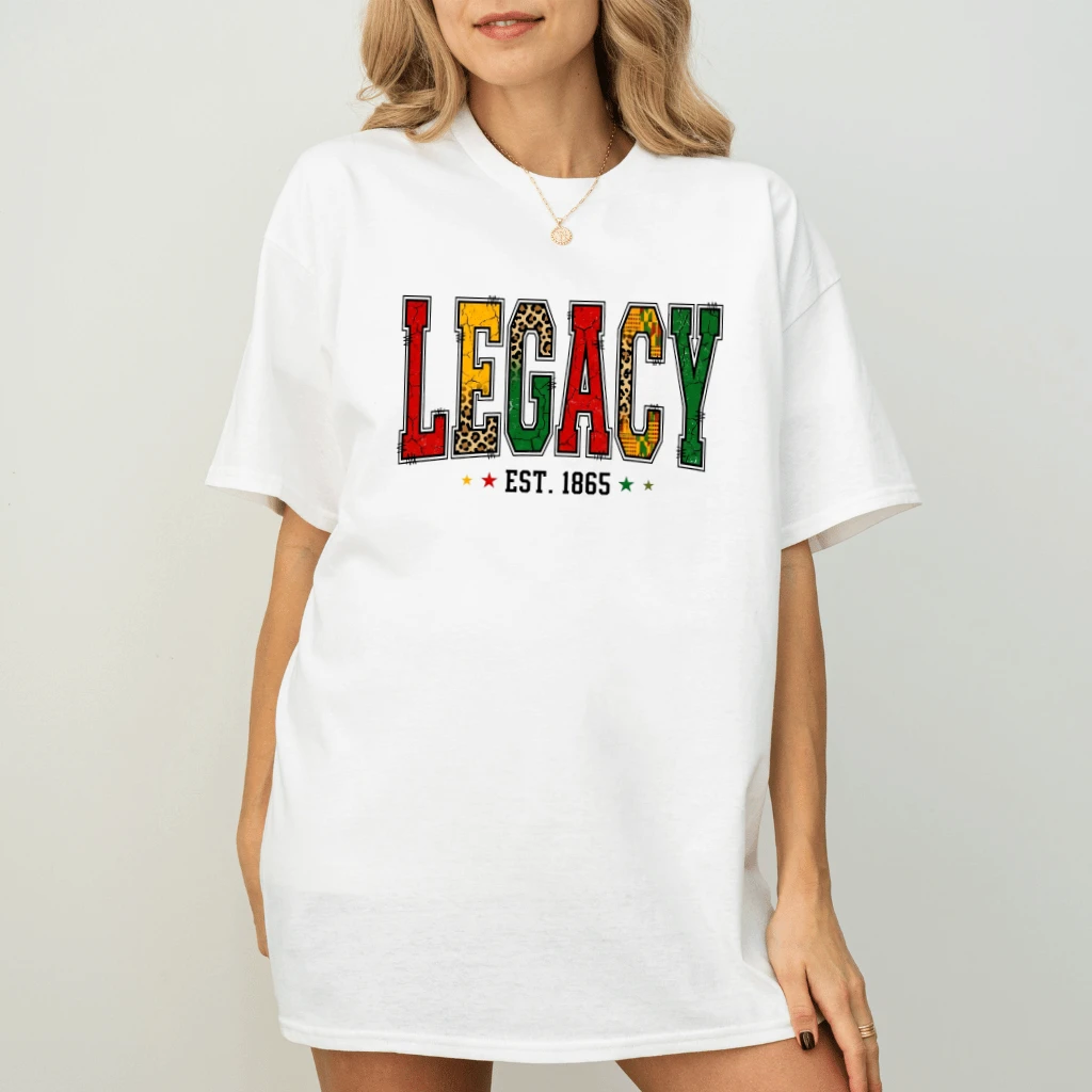 Leopard Legacy 1865 Juneteenth T-Shirt - African American Culture Gift for Him & Her - back view