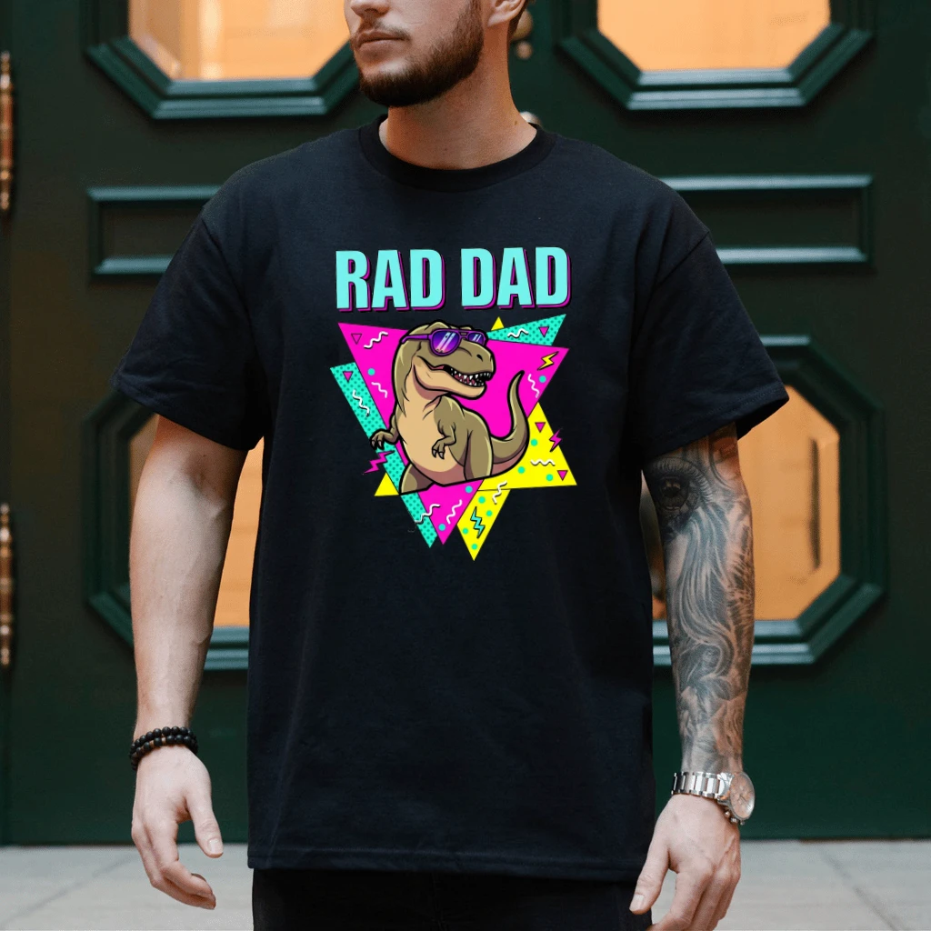 Cool Daddy Dinosaur T-Shirt - Father's Day Gift for Him - back view