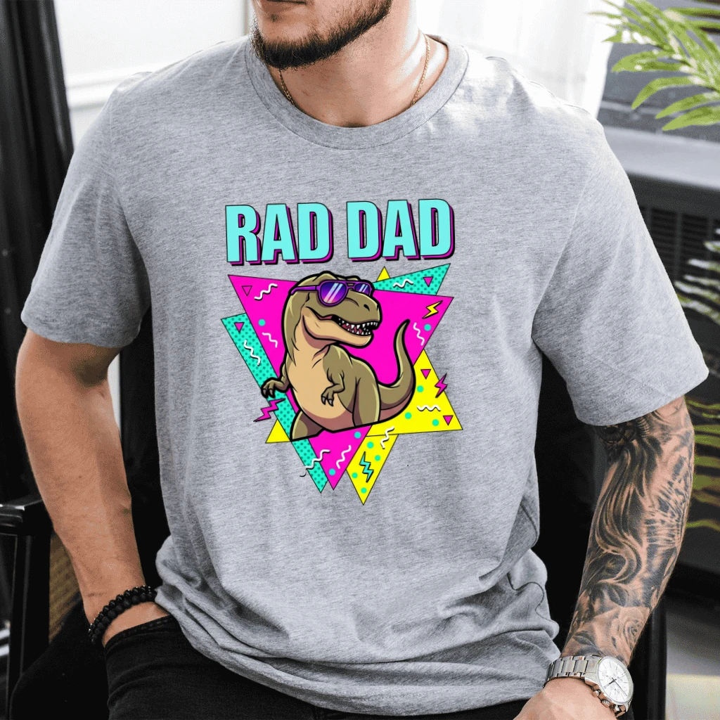 Cool Daddy Dinosaur T-Shirt - Father's Day Gift for Him - detail view