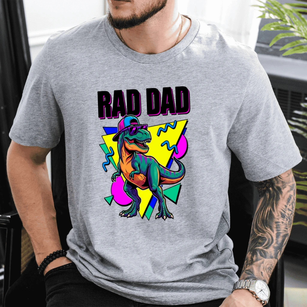 Hip Hop Daddy Dinosaur T-Shirt - Funny Father's Day Gift for Him - back view
