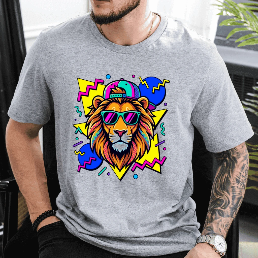 Cool Daddy Lion T-Shirt - Funny Father's Day Gift for Him - back view