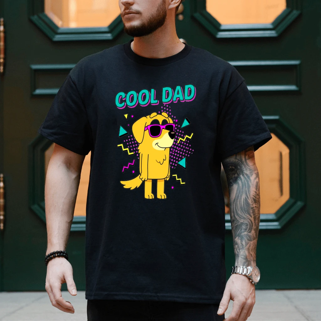 Cool Dad Puppy T-Shirt - Cute Father's Day Gift for Dog Lovers - back view