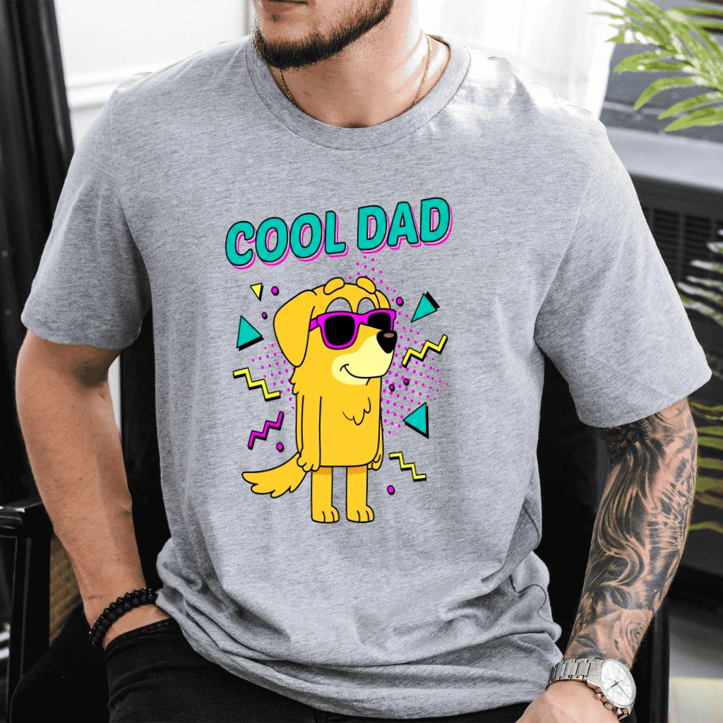 Cool Dad Puppy T-Shirt - Cute Father's Day Gift for Dog Lovers - detail view