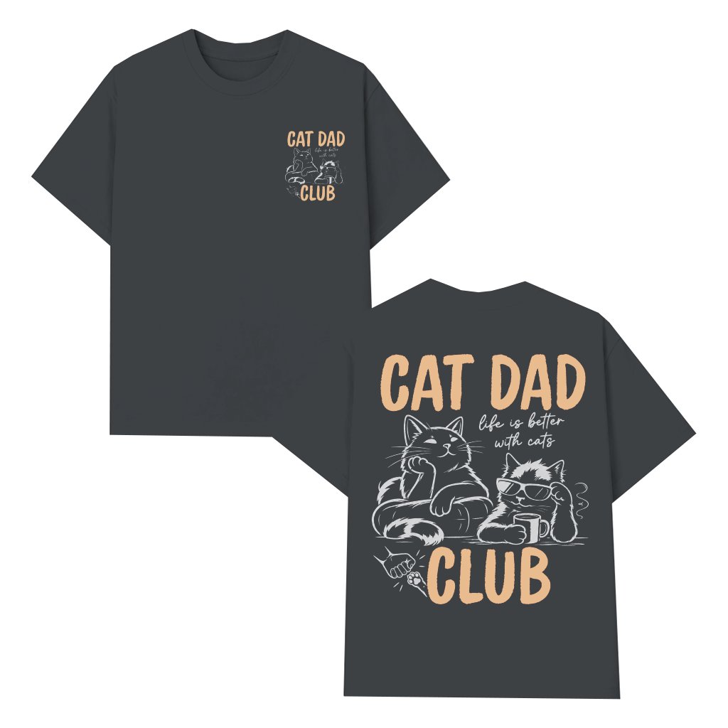 Vintage Cat Dad Club T-Shirt - Cool Cat Lover Father's Day Gift for Him - front view