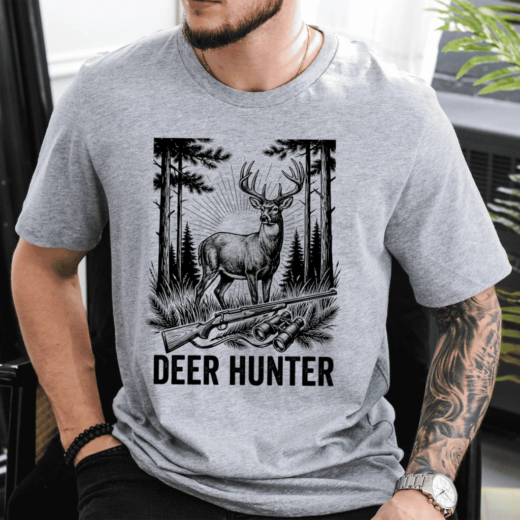 Vintage 90s Deer Hunter T-Shirt - Cool Deer Hunting Dad Gift for Him - back view